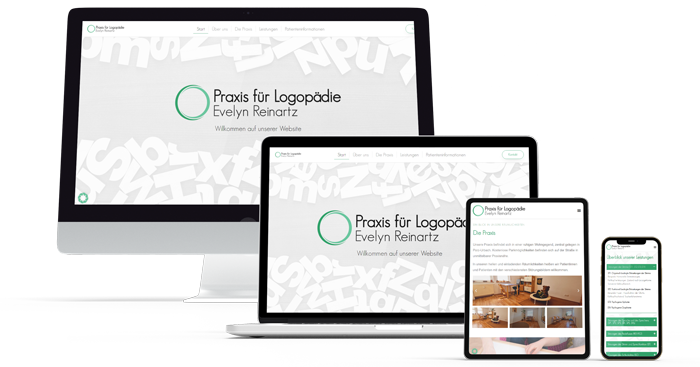 Webdesign-Projekt: www.logopaedie-reinartz.de – KADION kreiert informative One-Pager für die Praxis mit effektiven Einblicke und Kontaktmöglichkeiten.