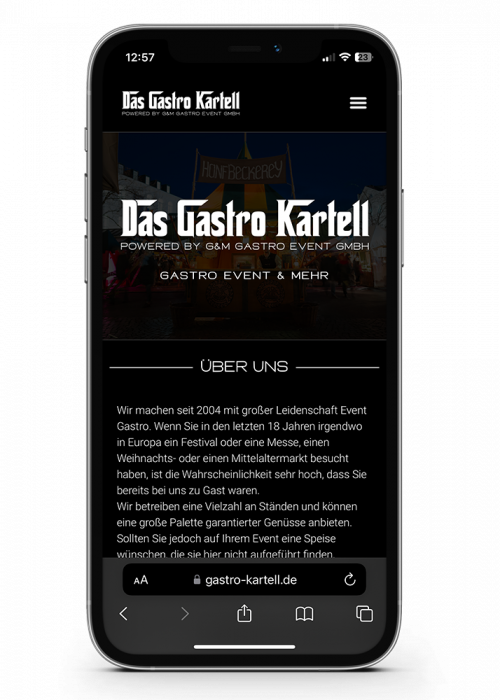 Die maßgeschneiderte Website und das Logo von KADION für Das Gastro Kartell